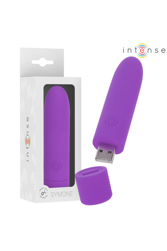 INTENSE - SYMONE BULLET VIBRANTE RICARICABILE USB 8 VIBRAZIONI VIOLA 10 X 2