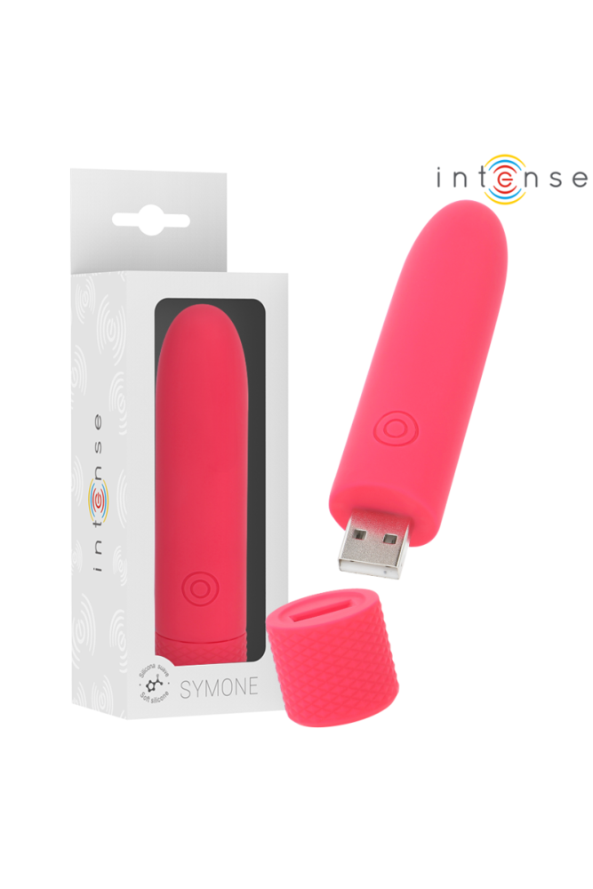 INTENSE - SYMONE PROIETTILE VIBRANTE RICARICABILE USB 8 VIBRAZIONI ROSSO 10 X 2