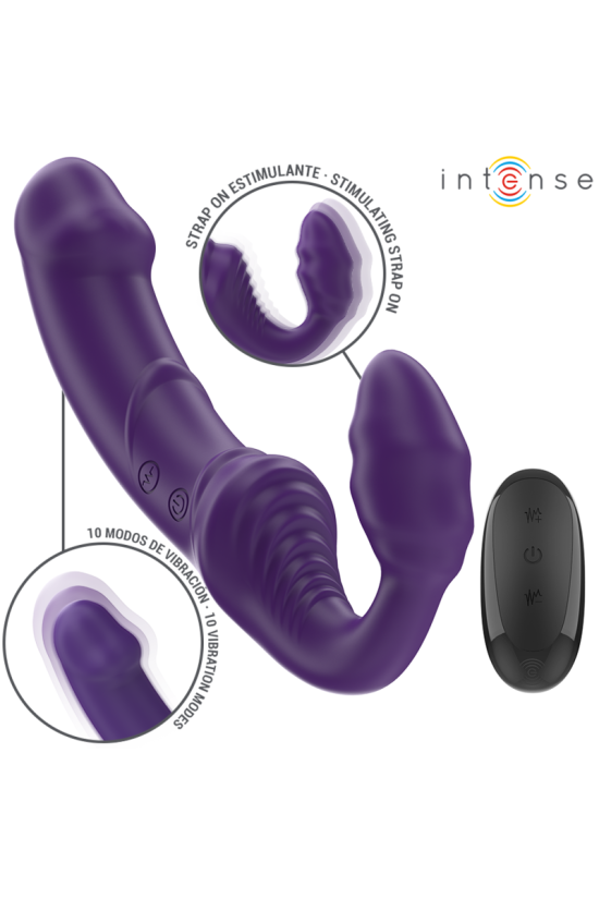 INTENSE - JILL DOPPIO VIBRATORE 20 CM VIOLA TELECOMANDO