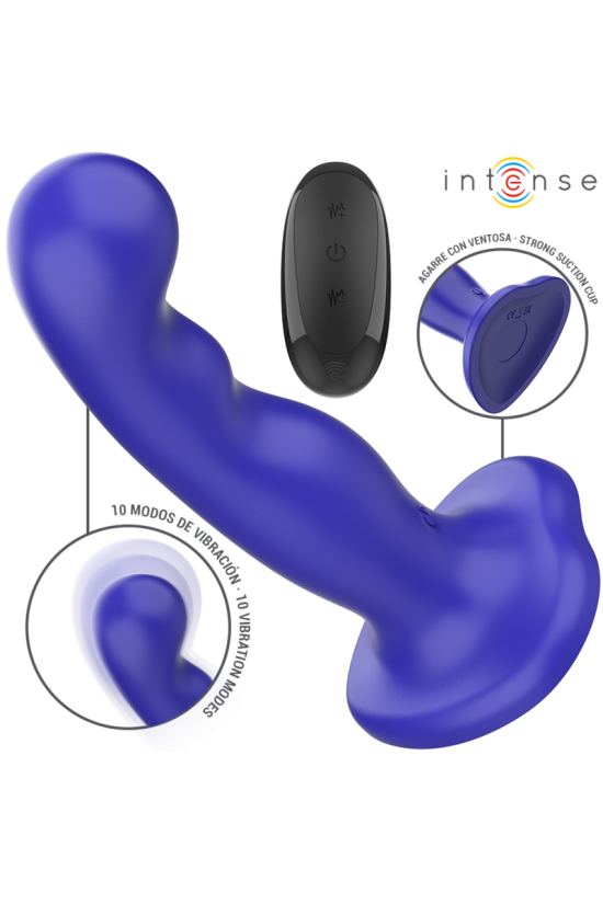 INTENSE - VIBRATORE SHORTY CON VENTOSA TELECOMANDO BLU