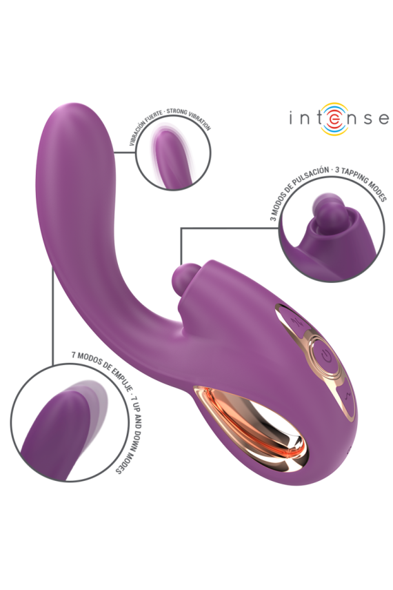 INTENSE - LALI VIBRATORE MULTIFUNZIONE PUNTO G TAPPING & THRUST & VIBRATION VIOLA