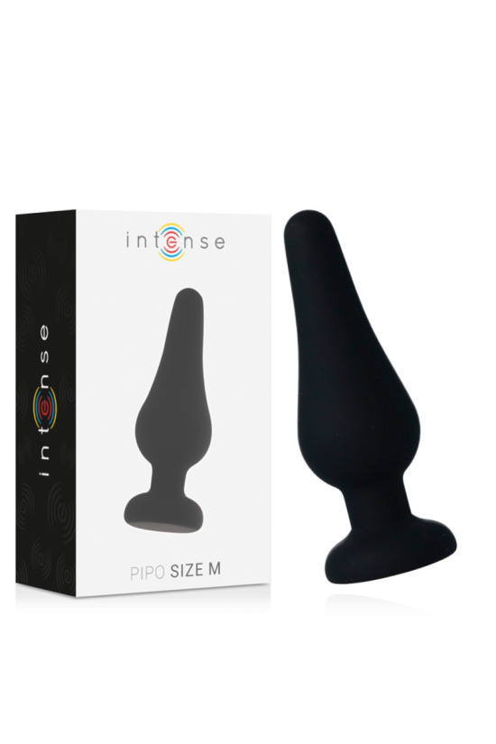 INTENSE - PLUG ANALE PIPO M SILICONE NERO 11 CM
