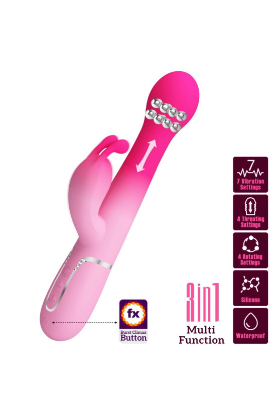 PRETTY LOVE - DEJON 3 IN 1 MULTIFUNZIONE VIBRATORE CONIGLIO ROSA