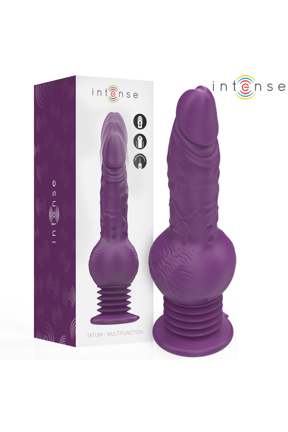 INTENSE - VIBRATORE MULTIFUNZIONE TATUM CON VIBRAZIONE SU E GIÙ 24 CM VIOLA