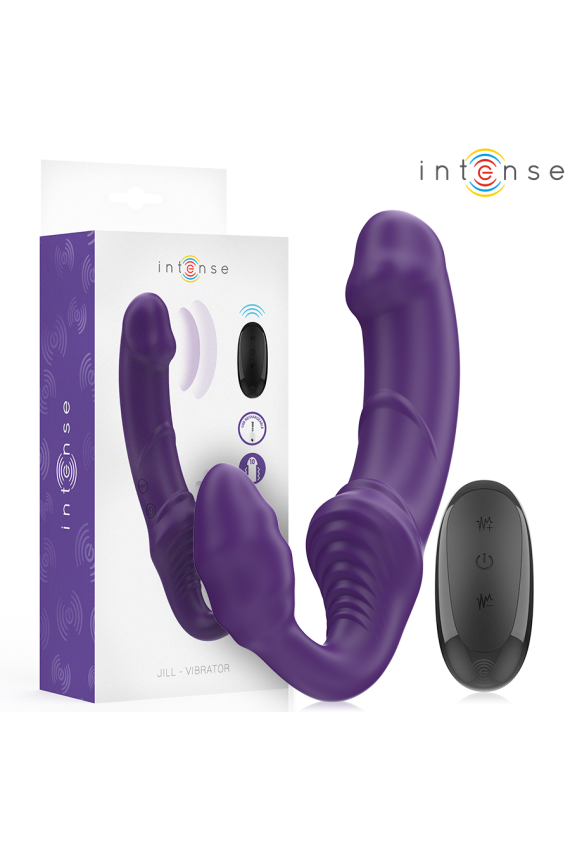 INTENSE - JILL DOPPIO VIBRATORE 20 CM VIOLA TELECOMANDO