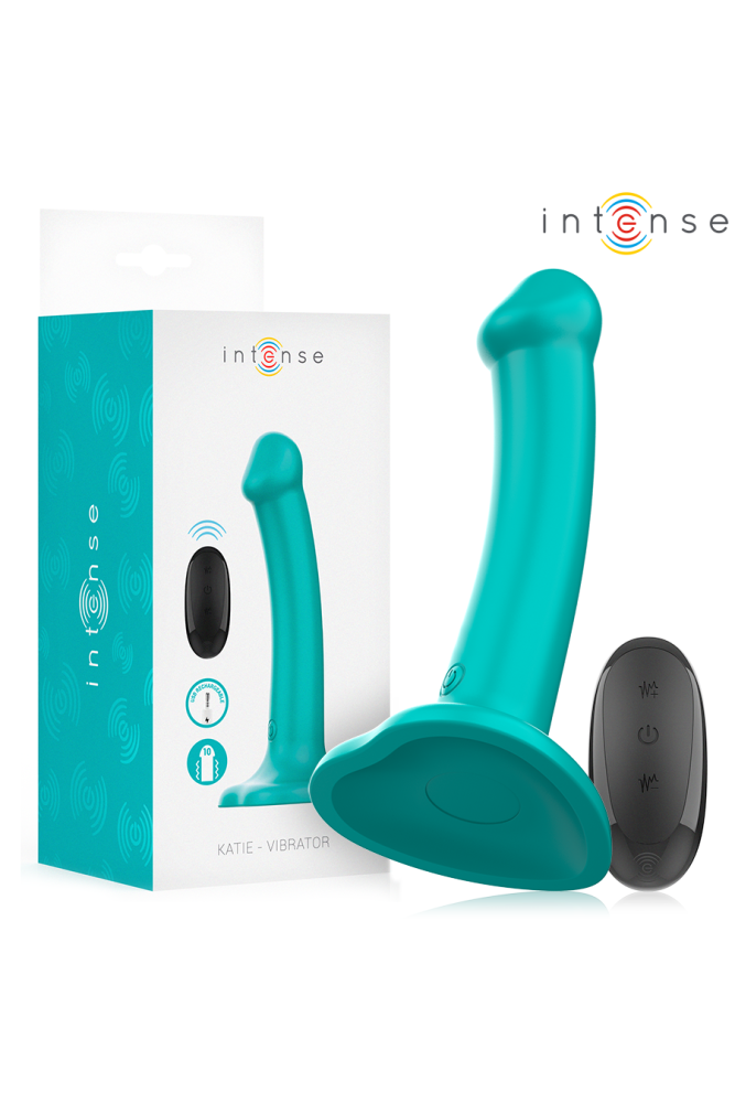 INTENSE - KATIE VIBRATORE CON VENTOSA 10 VIBRAZIONI TELECOMANDO BLU