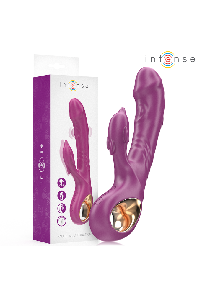 INTENSE - VIBRATORE MULTIFUNZIONE HALLE CON LINGUA STIMOLANTE A DELFINO VIOLA