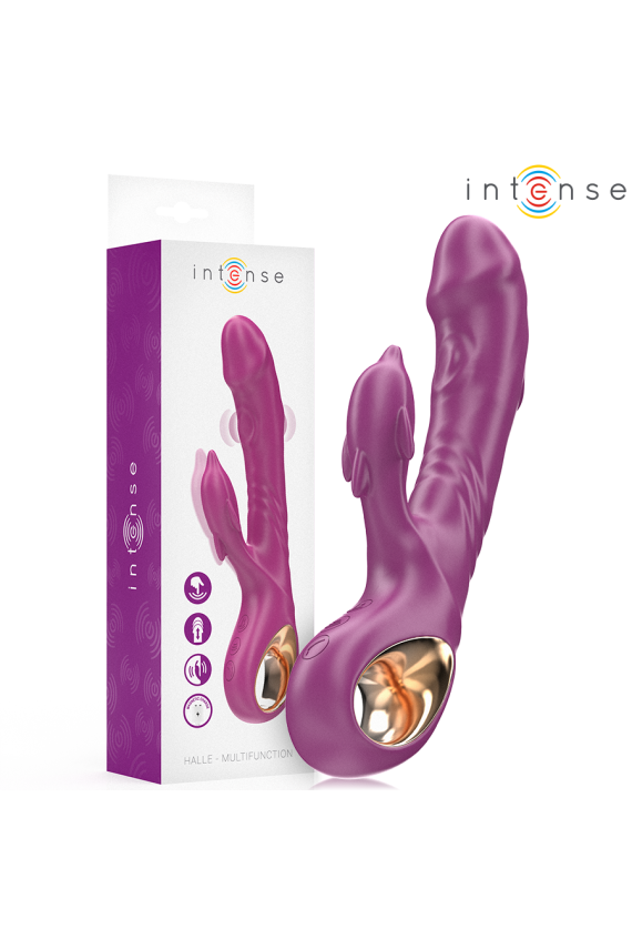 INTENSE - VIBRATORE MULTIFUNZIONE HALLE CON LINGUA STIMOLANTE A DELFINO VIOLA