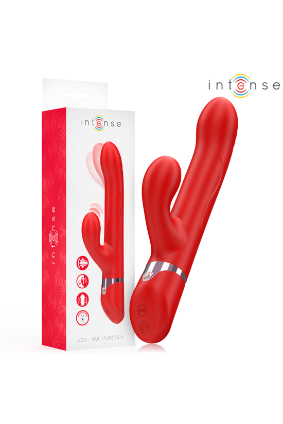 INTENSE - LELE VIBRATORE MULTIFUNZIONE ROTANTE E OSCILLANTE E STIMOLANTE ROSSO