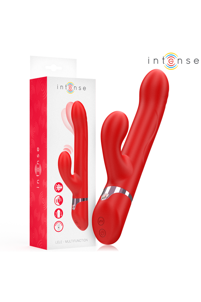 INTENSE - LELE VIBRATORE MULTIFUNZIONE ROTANTE E OSCILLANTE E STIMOLANTE ROSSO