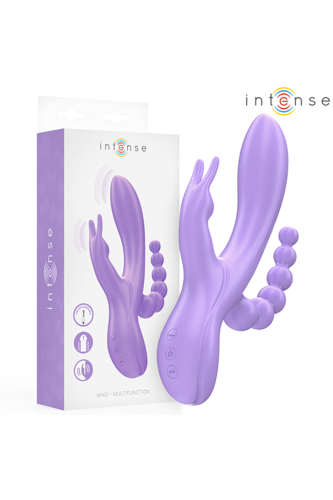INTENSE - MIKO TRIPLO VIBRATORE CONIGLIO & STIMOLATORE & ANALE 7 VIBRAZIONI VIOLA