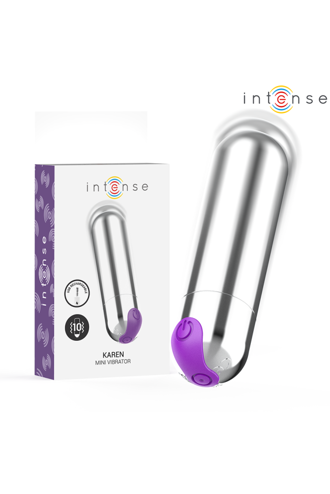 INTENSE - KAREN MINI PROIETTILE VIBRANTE RICARICABILE ARGENTO