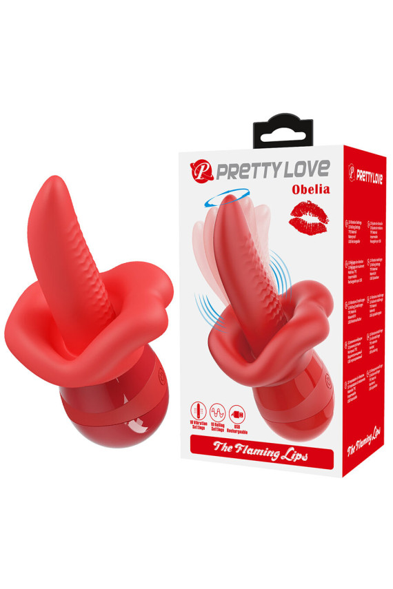 PRETTY LOVE - OBELIA MASTURBATORE VIBRATORE CON LINGUA E MOVIMENTO ORBITALE