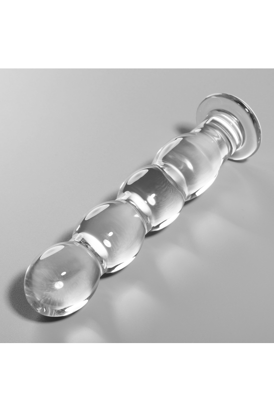 NEBULA SERIES BY IBIZA - MODELLO 10 DILDO IN VETRO BOROSILICATO TRASPARENTE 16.5 CM -O- 3.5 CM