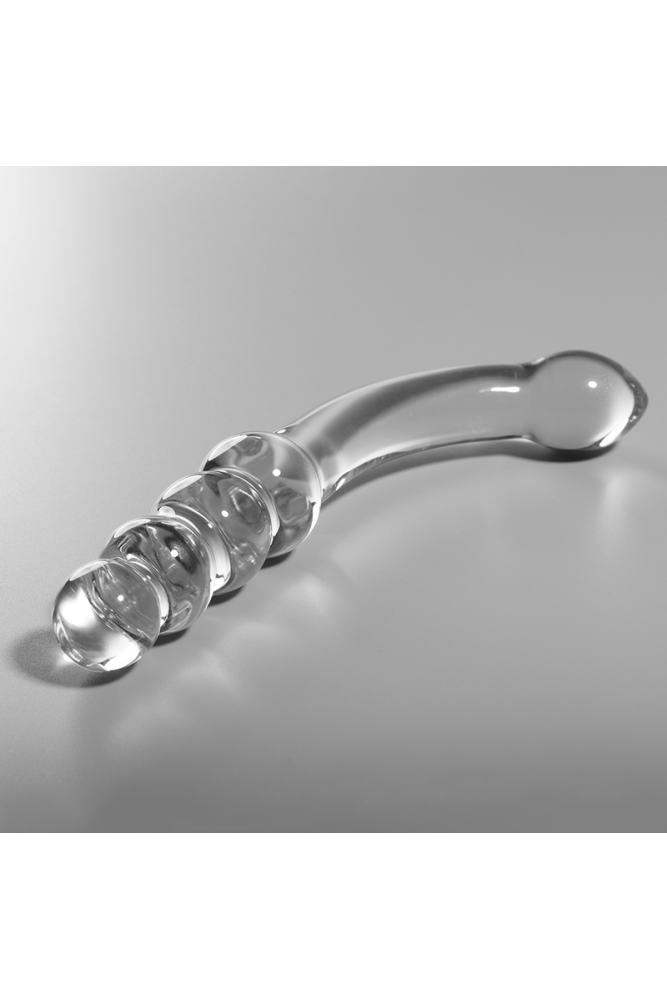 NEBULA SERIES BY IBIZA - MODELLO 14 DILDO IN VETRO BOROSILICATO TRASPARENTE 18.5 CM -O- 3 CM