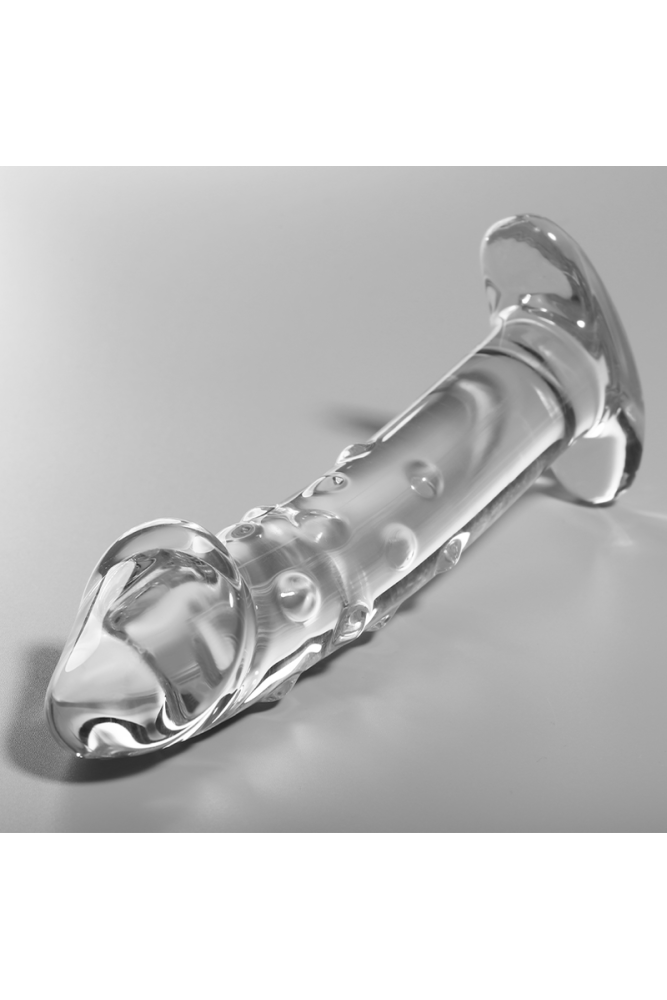 NEBULA SERIES BY IBIZA - MODELLO 19 DILDO IN VETRO BOROSILICATO TRASPARENTE 18.5 CM -O- 4 CM
