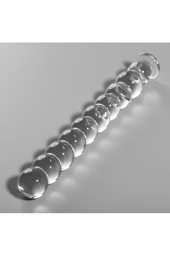 NEBULA SERIES BY IBIZA - MODELLO 22 DILDO IN VETRO BOROSILICATO TRASPARENTE 21.5 CM -O- 2.5 CM