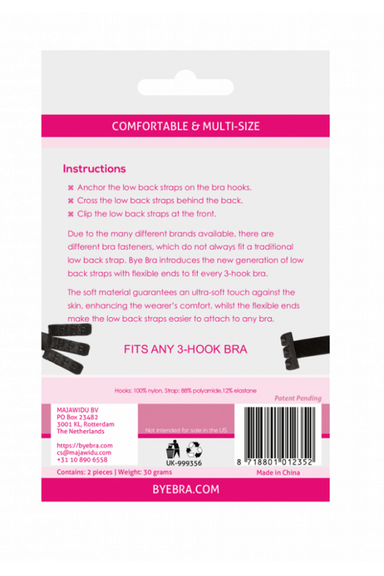 BYE-BRA - ADATTATORE PER REGGISENO APERTO SULLA SCHIENA NERO & BIANCO