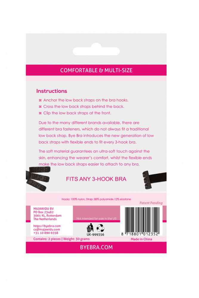 BYE-BRA - ADATTATORE PER REGGISENO APERTO SULLA SCHIENA NERO & BIANCO