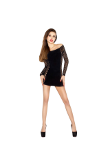PASSION - WOMAN BS025 BODYSTOCKING ABITO NERO STILE TAGLIA UNICA