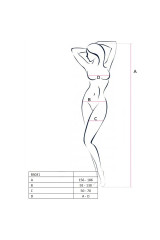 PASSION - DONNA BS031 BODYSTOCKING BIANCO TAGLIA UNICA