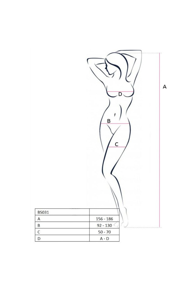 PASSION - WOMAN BS031 BODYSTOCKING ROSSO TAGLIA UNICA