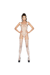 PASSION - WOMAN BS034 BODYSTOCKING BIANCO TAGLIA UNICA