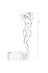 PASSION - WOMAN BS038 BODYSTOCKING ROSSO TAGLIA UNICA