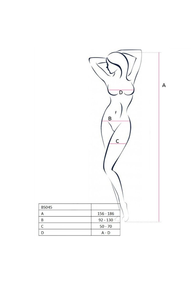 PASSION - DONNA BS045 BODYSTOCKING NERO TAGLIA UNICA