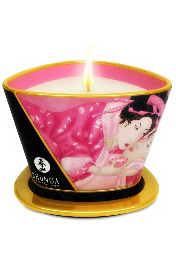 SHUNGA - MINI CARESS BY CANDELIGHT CANDELA DA MASSAGGIO AFRODISIACA ALLE ROSE 170 ML