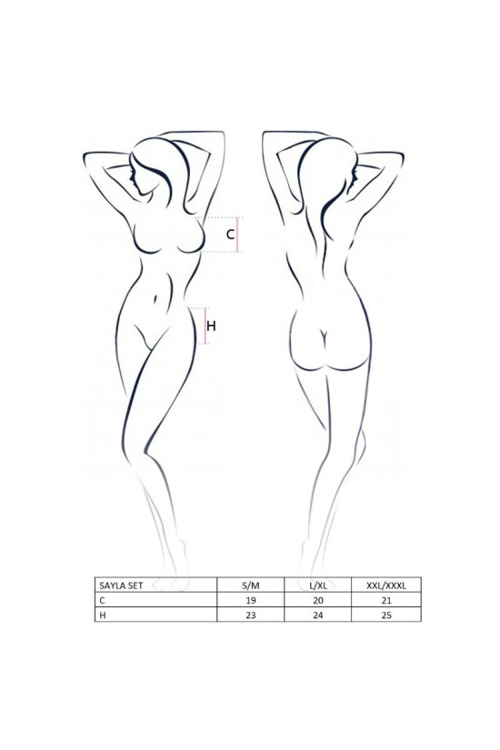 PASSION - SET DONNA SAYLA NERO TAGLIA S/M