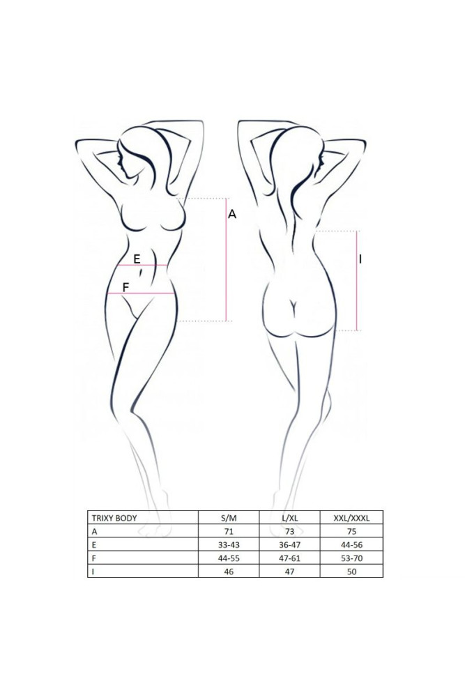 PASSION -DONNA TRIXY TEDDY NERO TAGLIA L/XL