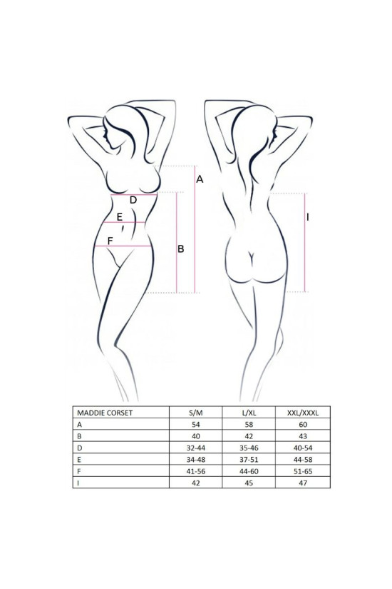 PASSION - WOMAN MADDIE CORSETTO NERO TAGLIA L/XL