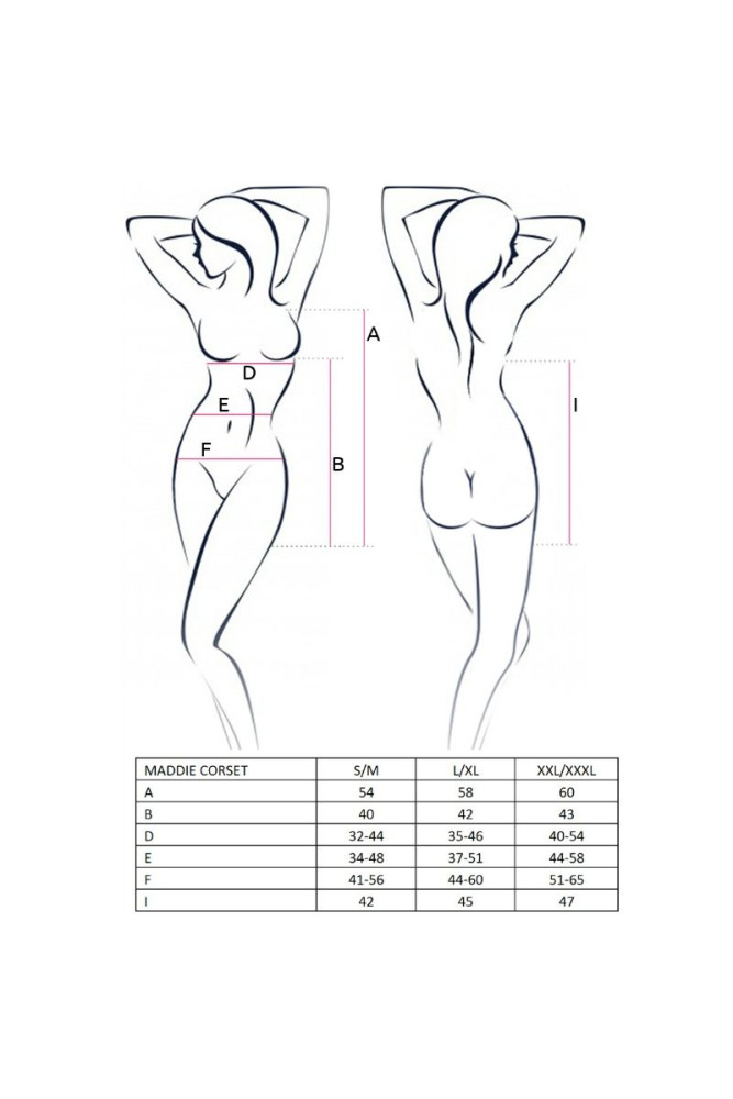 PASSION - WOMAN MADDIE CORSETTO NERO TAGLIA L/XL