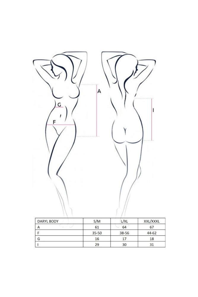 PASSION - DONNA DARYL TEDDY NERO TAGLIA L/XL