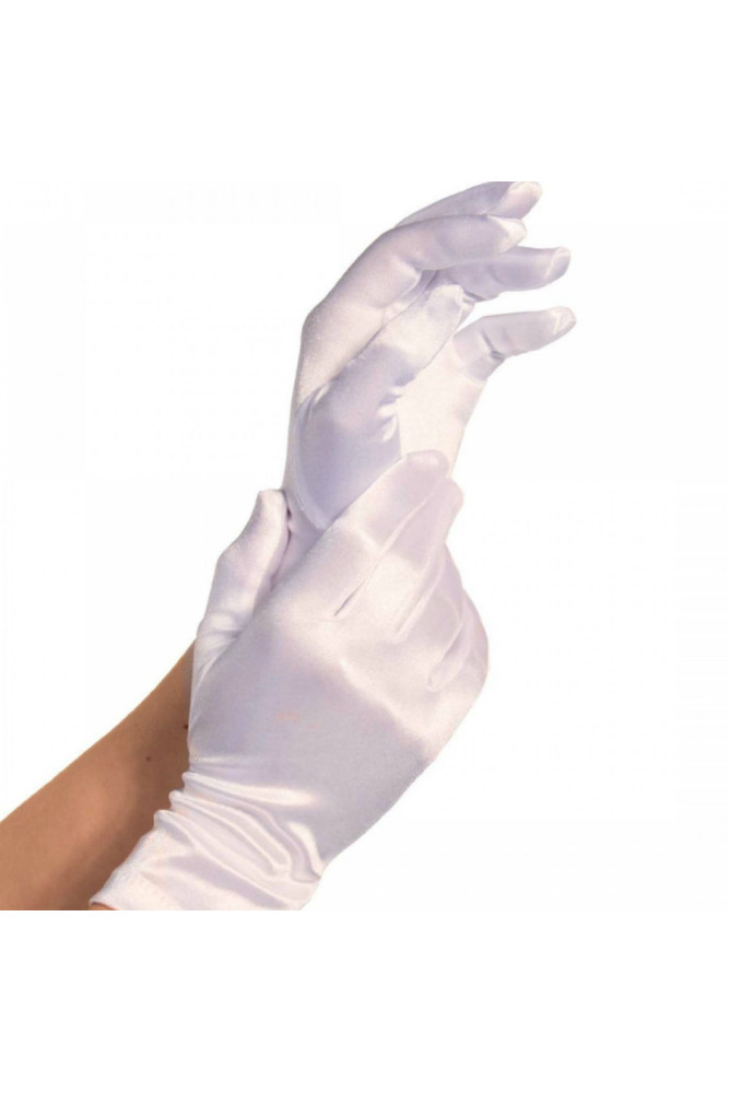 LEG AVENUE - GUANTI IN RASO BIANCO