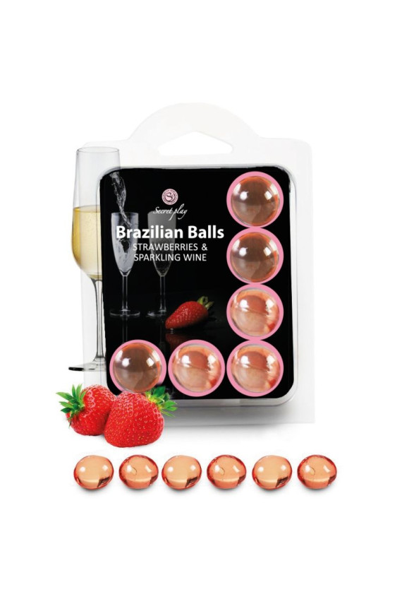 SECRETPLAY - SET 6 PALLINE BRASILIANI FRAGOLE CON CAVA