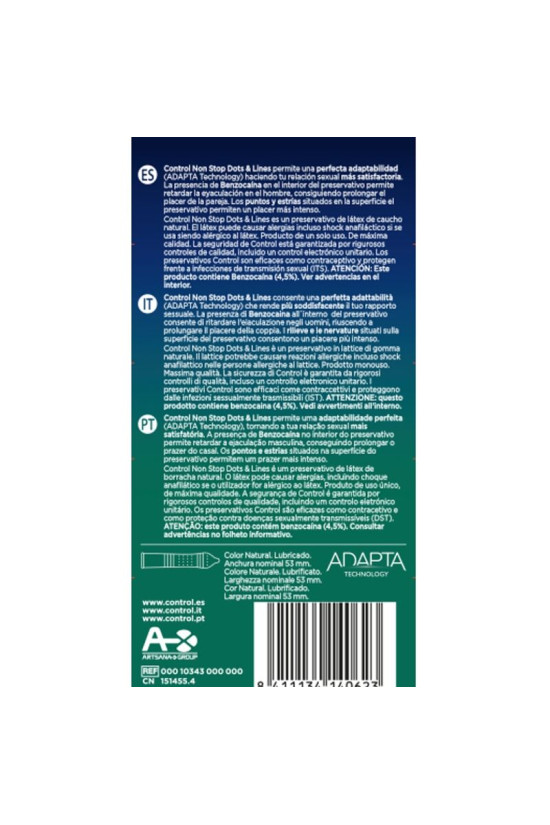 CONTROL - NONSTOP DOTS AND LINES CONDOMS 12 UNITS