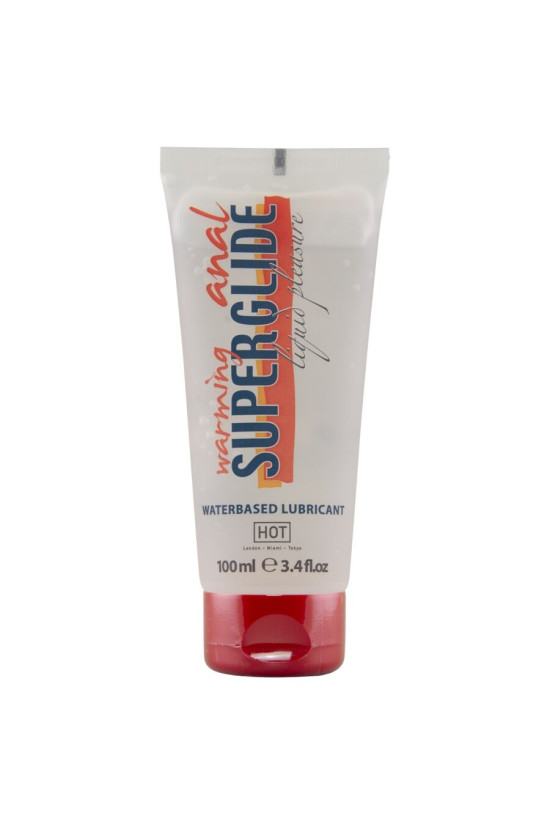 HOT - ANAL SUPERGLIDE LUBRIFICANTE LIQUIDO RISCALDANTE A BASE D'ACQUA 100 ML