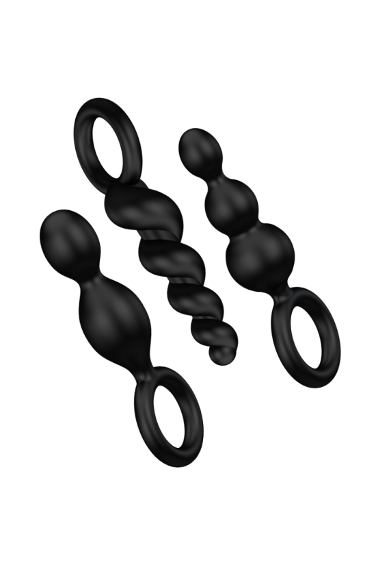SATISFYER - SET 3 PZ TAPPI ANAL NERO