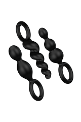 SATISFYER - SET 3 PZ TAPPI ANAL NERO