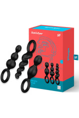 SATISFYER - SET 3 PZ TAPPI ANAL NERO