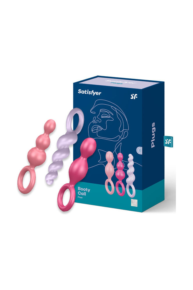 SATISFYER - SET 3 PZ TAPPI ANAL TRICOLORE