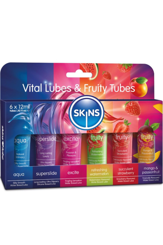 SKINS - KIT LUBRIFICANTI VITALI E FRUTTATI 6 x 12 ML