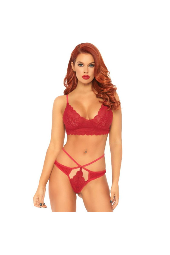 LEG AVENUE - SET 2 PEZZI BRALETTE E PERIZOMA IN PIZZO M/L