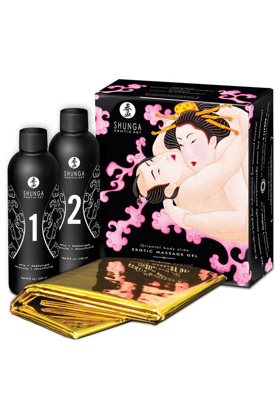 SHUNGA - GEL DA MASSAGGIO EROTICO CORPO A CORPO FRAGOLE E CAVA