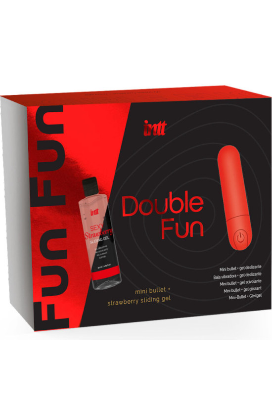 INTT RELEASES - KIT DOPPIO DIVERTIMENTO CON BULLET VIBRANTE E GEL DA MASSAGGIO ALLA FRAGOLA