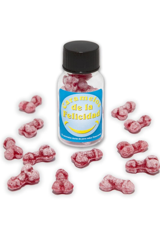 DIABLO PICANTE - BARATTOLO DA 12 CARAMELLE A FORMA DI PENE ALLA FRAGOLA/CILIEGIA