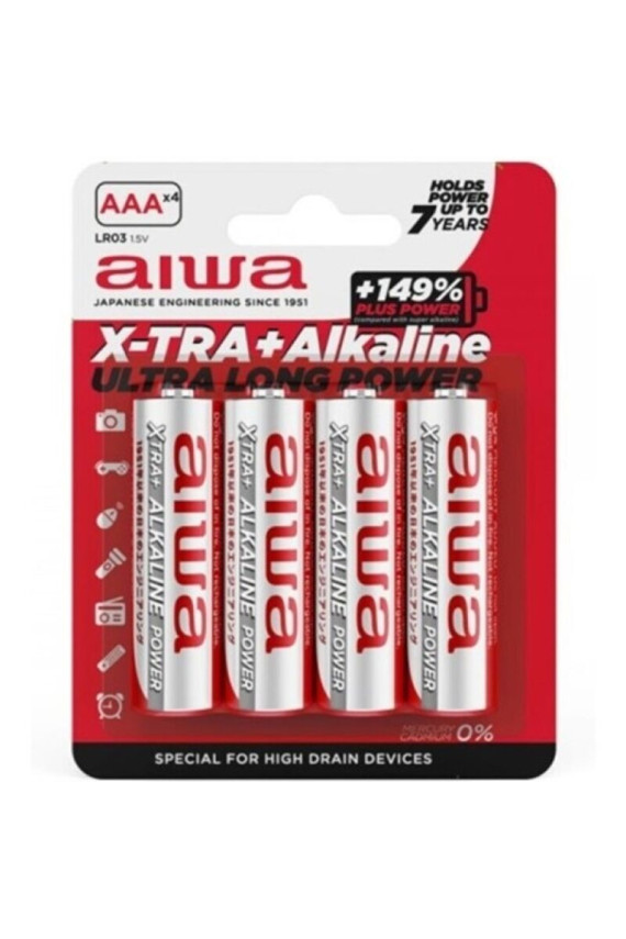 AIWA - BATTERIA ALCALINA X-TRA AAA LR03 BLISTER*4