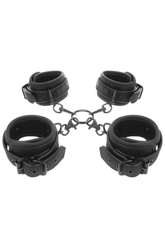 FETISH SUBMISSIVE - SET DI MANETTE PER MANI E CAVIGLIE CON FODERA IN NOPRENE